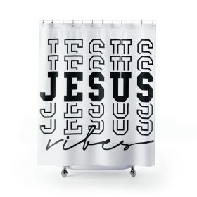 Home Decor, Fabric Shower Curtain - Waterproof, Jesus Vibes Christian Inspiration