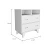 Aaron 2-Drawer 2-Shelf Dresser White