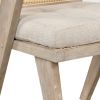 Mid-Century Accent Chair with Handcrafted Rattan Backrest and Padded Seat for Leisure, Bedroom, Kitchen, Living Room, Enterway, Natural