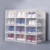 Set of 12 Stackable Clear Plastic Transparent Shoe Storage Box in Home