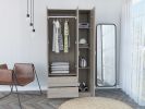 Rowaton 2-Drawer 3-Door Armoire Light Gray