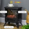 Electric Fireplace Heater LED Flame Fireplace Stove BLACK-AS