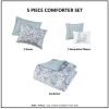 5 Piece Seersucker Comforter Set with Throw Pillows