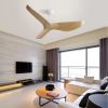 52 Inch Indoor Ceiling Fan With 6 Speed Remote Control 3 Solid Wood Blade Reversible DC Motor For Home