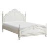 Victorian Style Antique White Full Bed 1pc Traditional Bedroom Furniture Floral Motif Carving Classic Look Posts