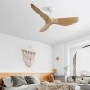 52 Inch Indoor Ceiling Fan With 6 Speed Remote Control 3 Solid Wood Blade Reversible DC Motor For Home