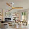 52 Inch Modern Ceiling Fan With 3 ABS Blades Remote Control Reversible DC Motor Without Light For Living Room