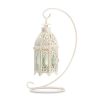 White Fancy Candle Lantern with Stand