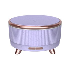 Ultrasonic Aroma Diffuser Wood Grain Home Mini 500ml Humidifier Desktop Large Capacity Essential Oil Diffuser (Option: US-Purple)
