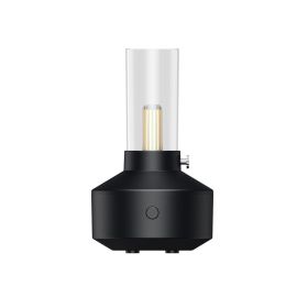 2023 New Arrival Ultrasonic Humidifier Retro 150ml Night Light Essential Oil Aroma Diffuser For Home Office (Color: Black)