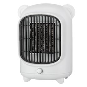 Portable Electric Heater Room Heating Stove Mini Household Radiator Remote Warmer Machine For Winter Desktop Heaters (Color: White)